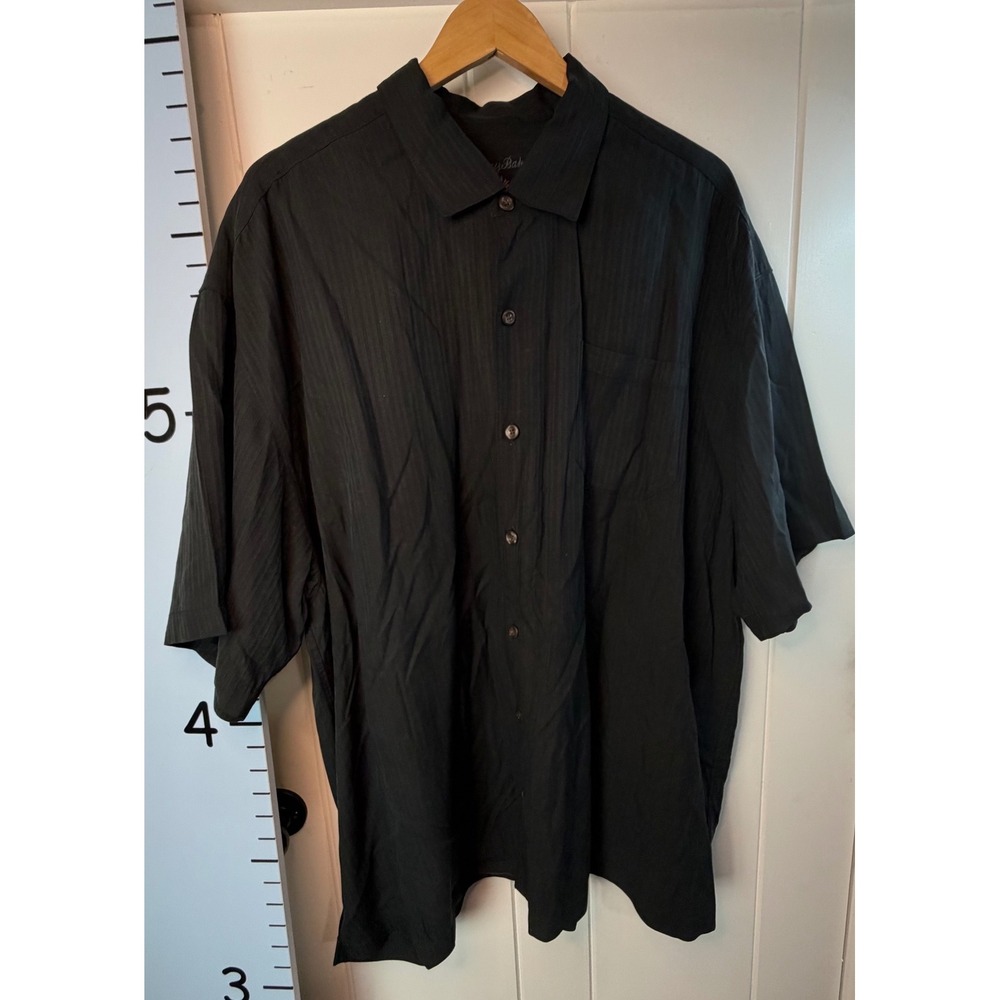 Tommy Bahama Black Silk Button-down Hawaiian Men's Shirt Beach Vacation XXL